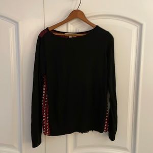 Ann Taylor Loft Black sweater with pleated fabric back